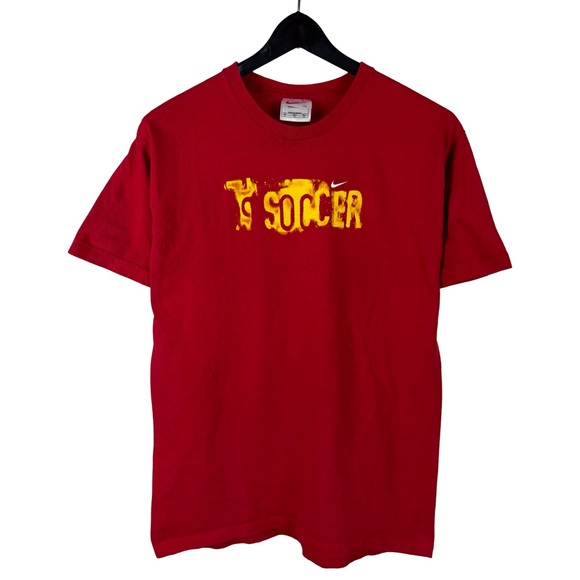 Nike Other - Vintage 90s Nike Trap It Soccer Sports Flame White Tag Red Shirt Size L